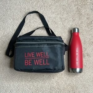 Live Well, Be Well Red Insulated Bottle & Lunch Box